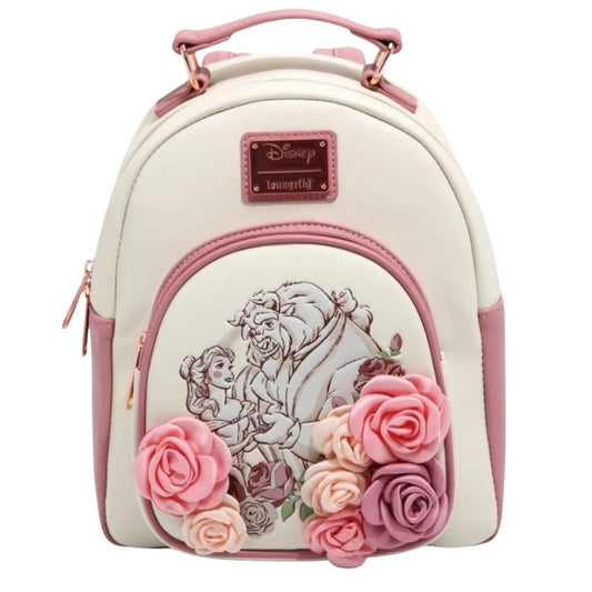 Loungefly Disney Beauty and the Beast Floral Rose Mini Backpack