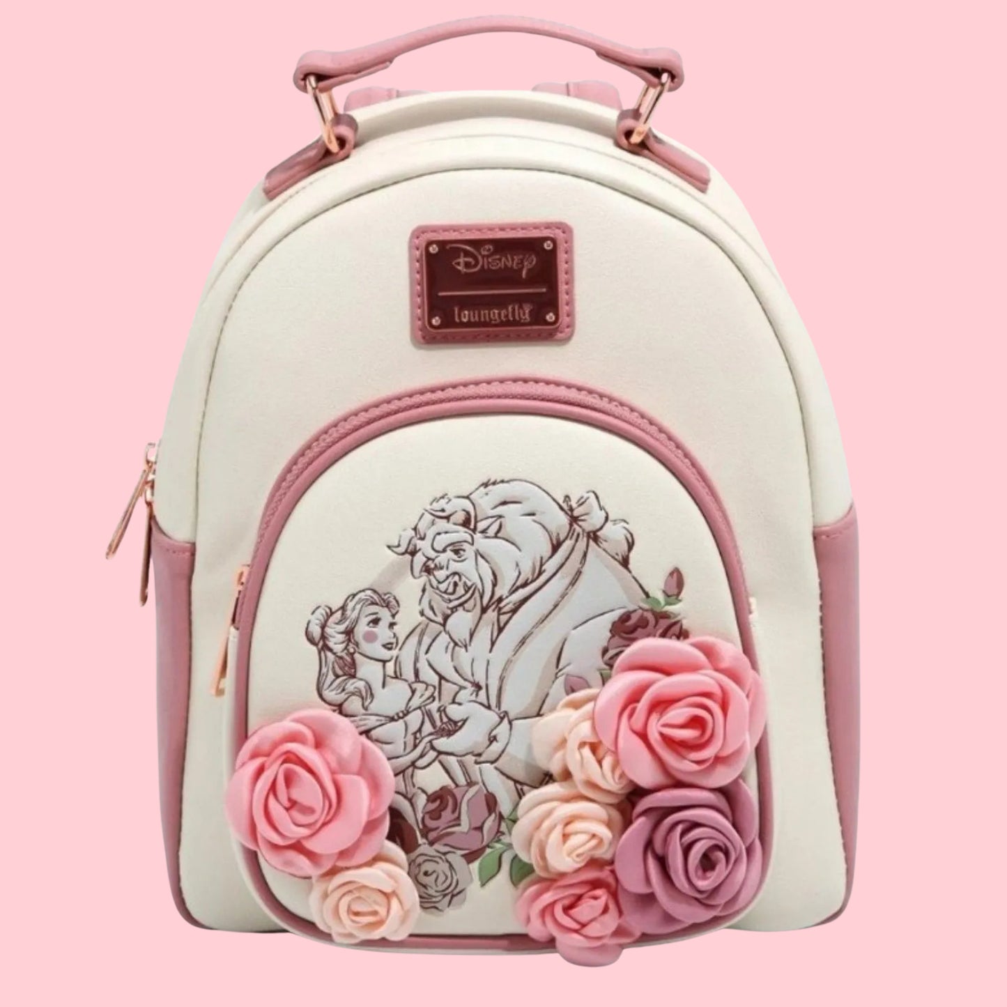 Loungefly Disney Beauty and the Beast Floral Rose Mini Backpack