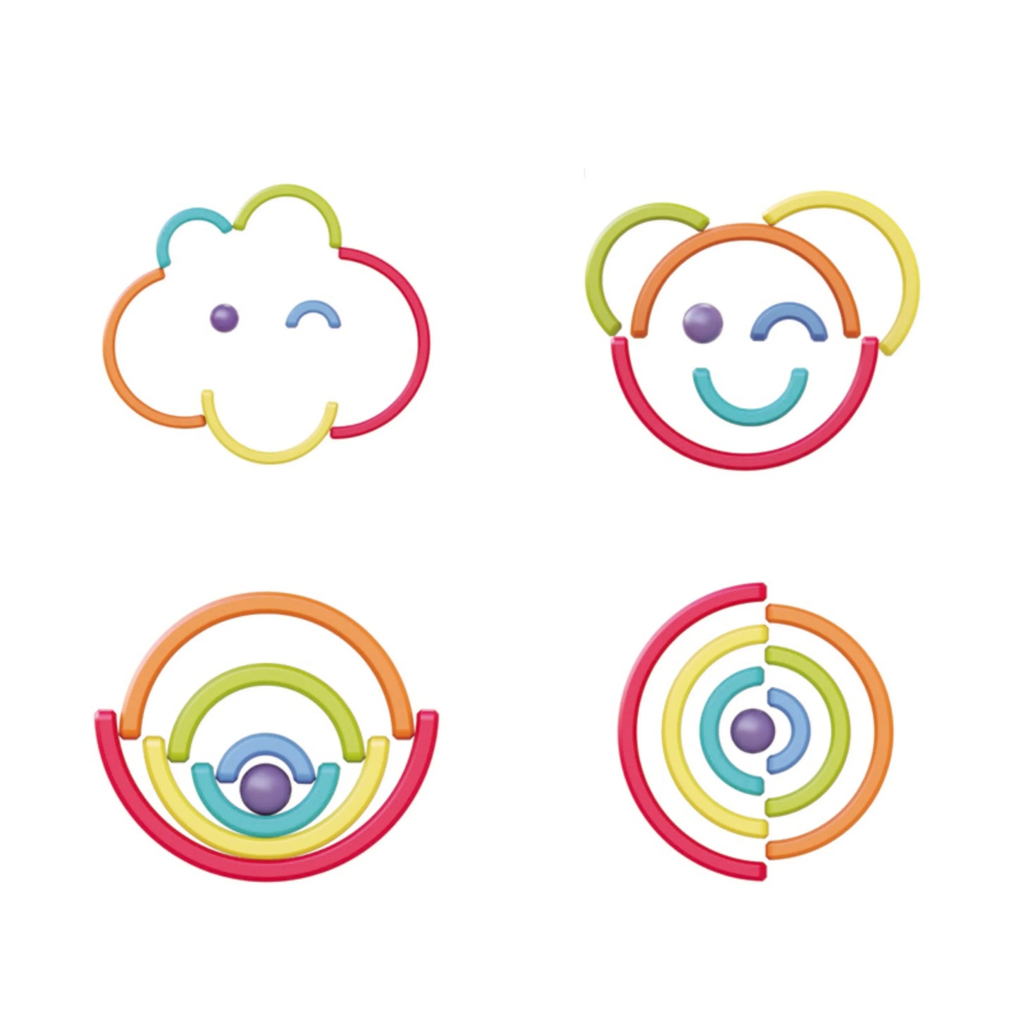 Hola HE795700 Rainbow Chameleon Pull Along & Stacking Toy For 18M+ Ages