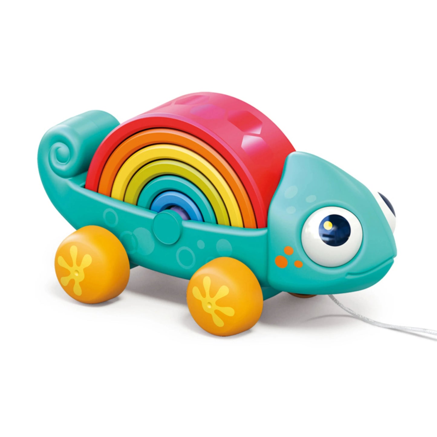 Hola HE795700 Rainbow Chameleon Pull Along & Stacking Toy For 18M+ Ages