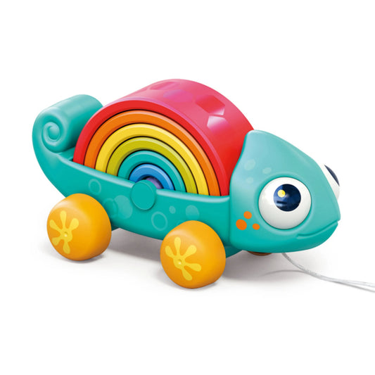 Hola HE795700 Rainbow Chameleon Pull Along & Stacking Toy For 18M+ Ages