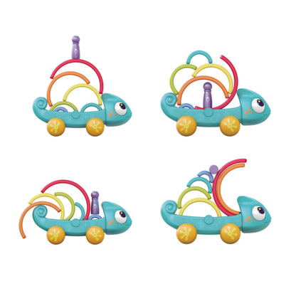 Hola HE795700 Rainbow Chameleon Pull Along & Stacking Toy For 18M+ Ages