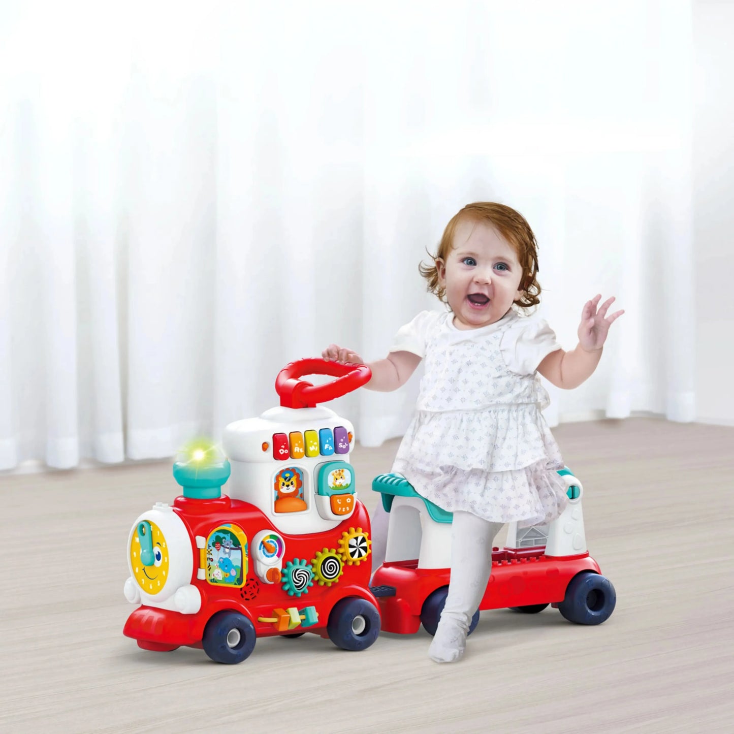 Hola HE8990 4 In 1 Push Walker & Ride On Learning Train For 12M+ Ages