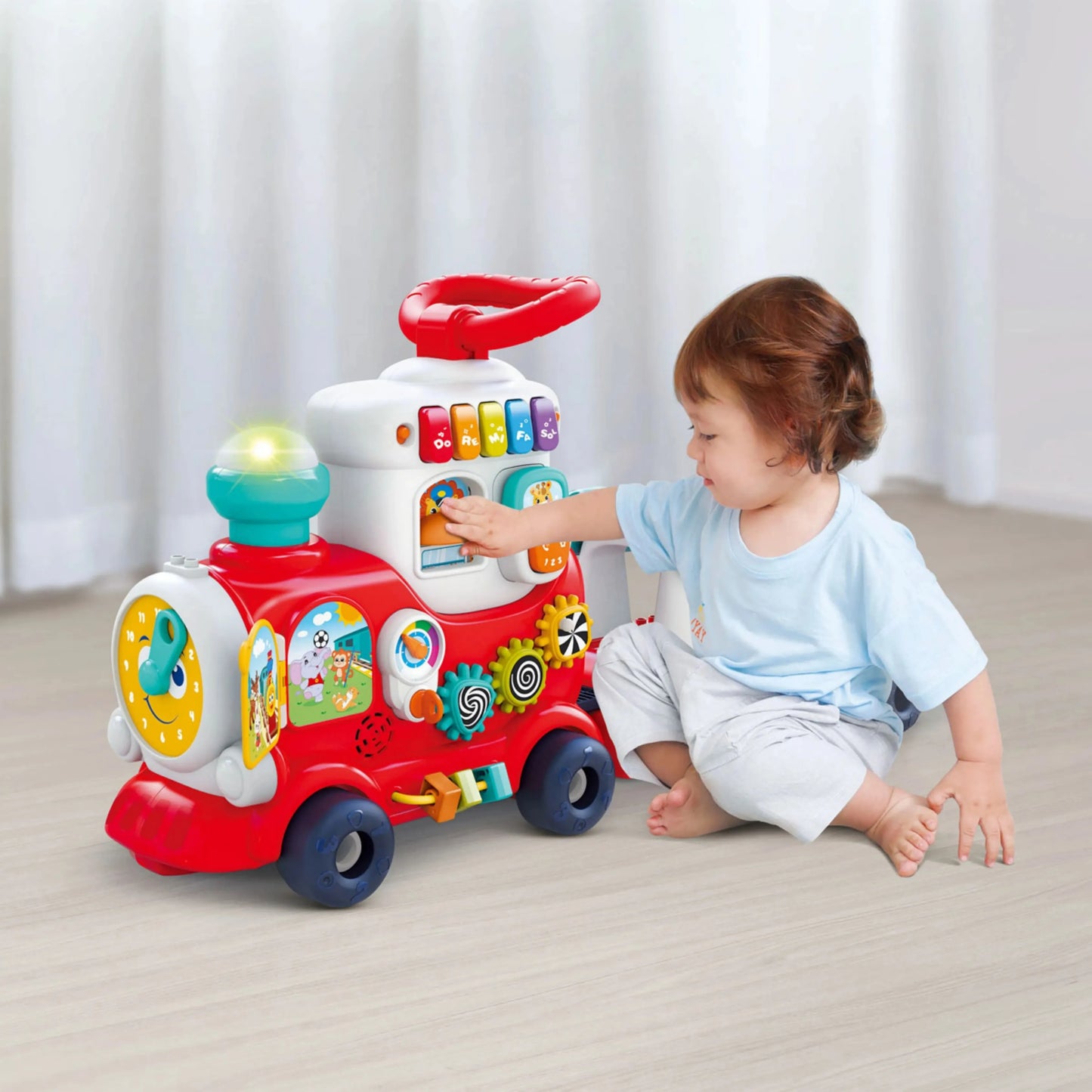 Hola HE8990 4 In 1 Push Walker & Ride On Learning Train For 12M+ Ages