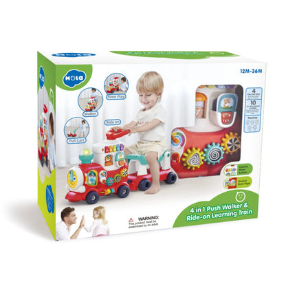 Hola HE8990 4 In 1 Push Walker & Ride On Learning Train For 12M+ Ages