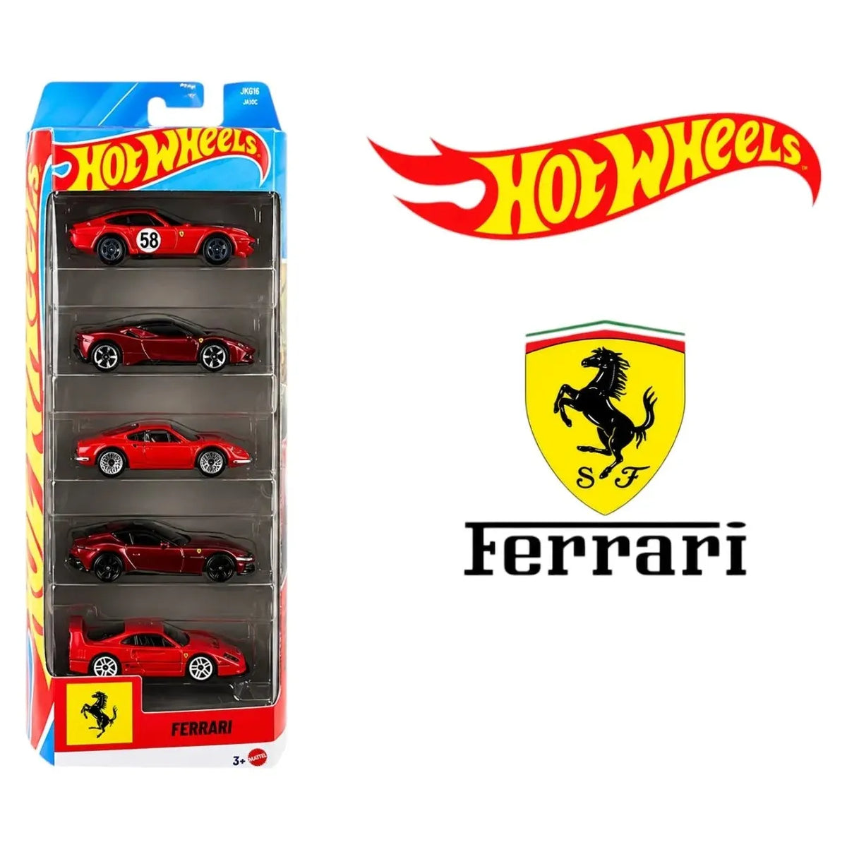 Hot Wheels Ferrari 5-Pack 1:64 Scale Die-Cast Car Set
