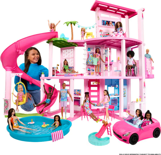 Barbie New Dream House | 3-Story Dollhouse Playset with Furniture, Accessories & Elevator | Imaginative Pretend Play Toy for Kids, 3Y+
