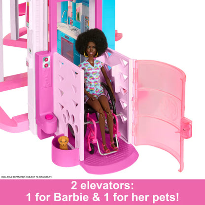 Barbie New Dream House | 3-Story Dollhouse Playset with Furniture, Accessories & Elevator | Imaginative Pretend Play Toy for Kids, 3Y+