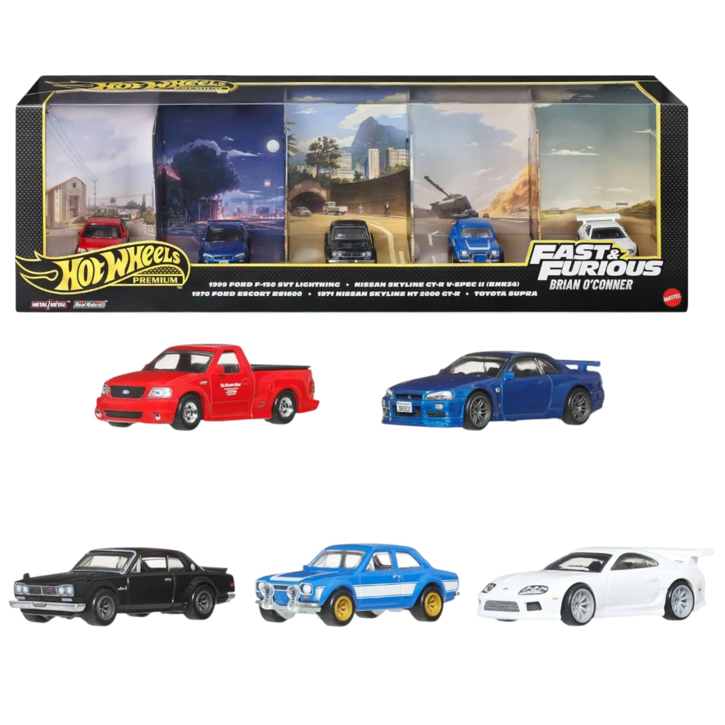 Hot Wheels Premium Fast &amp; Furious Brian O'Conner 5-Car Collector Set