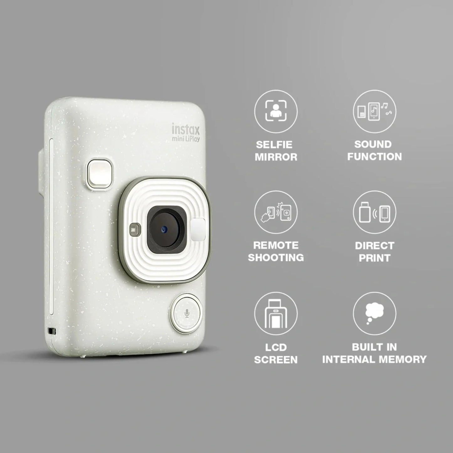 Fujifilm Instax Mini LiPlay Hybrid Instant Camera – Misty White
