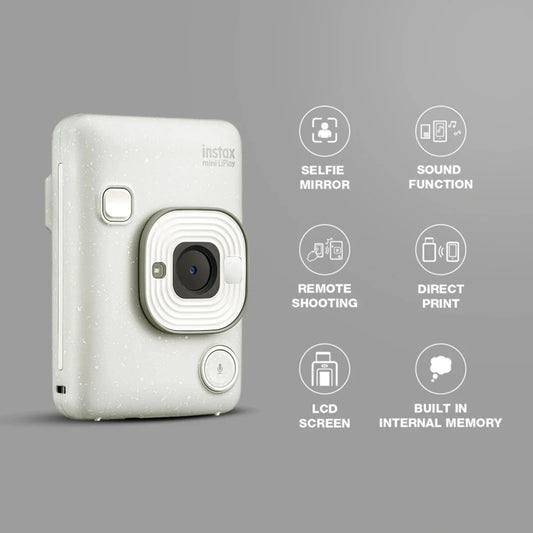 Fujifilm Instax Mini LiPlay Hybrid Instant Camera – Misty White