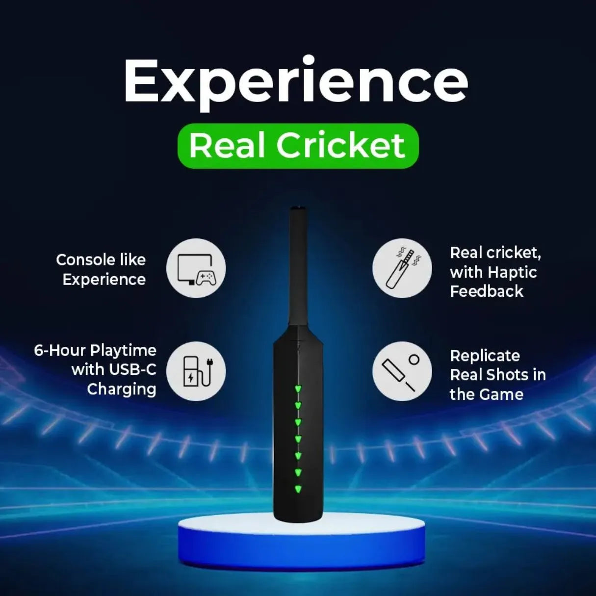 MetaShot Smart Cricket Bat – Real-Time Motion Sensing Gaming