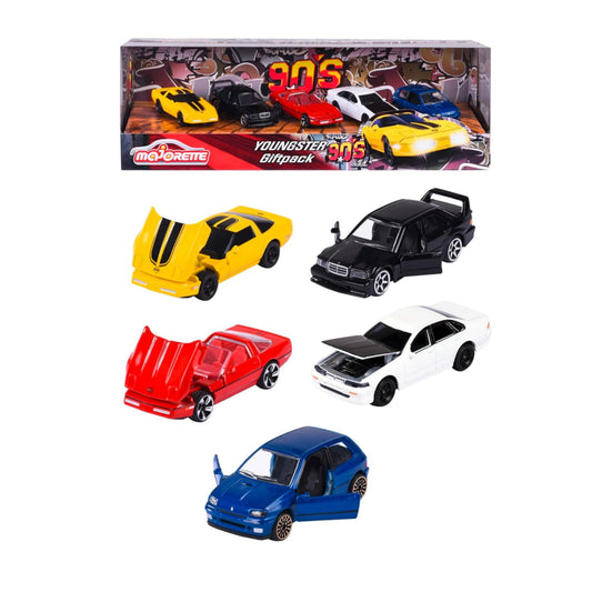 Majorette 5-Pack Diecast Cars: 90s Youngster Gift Pack