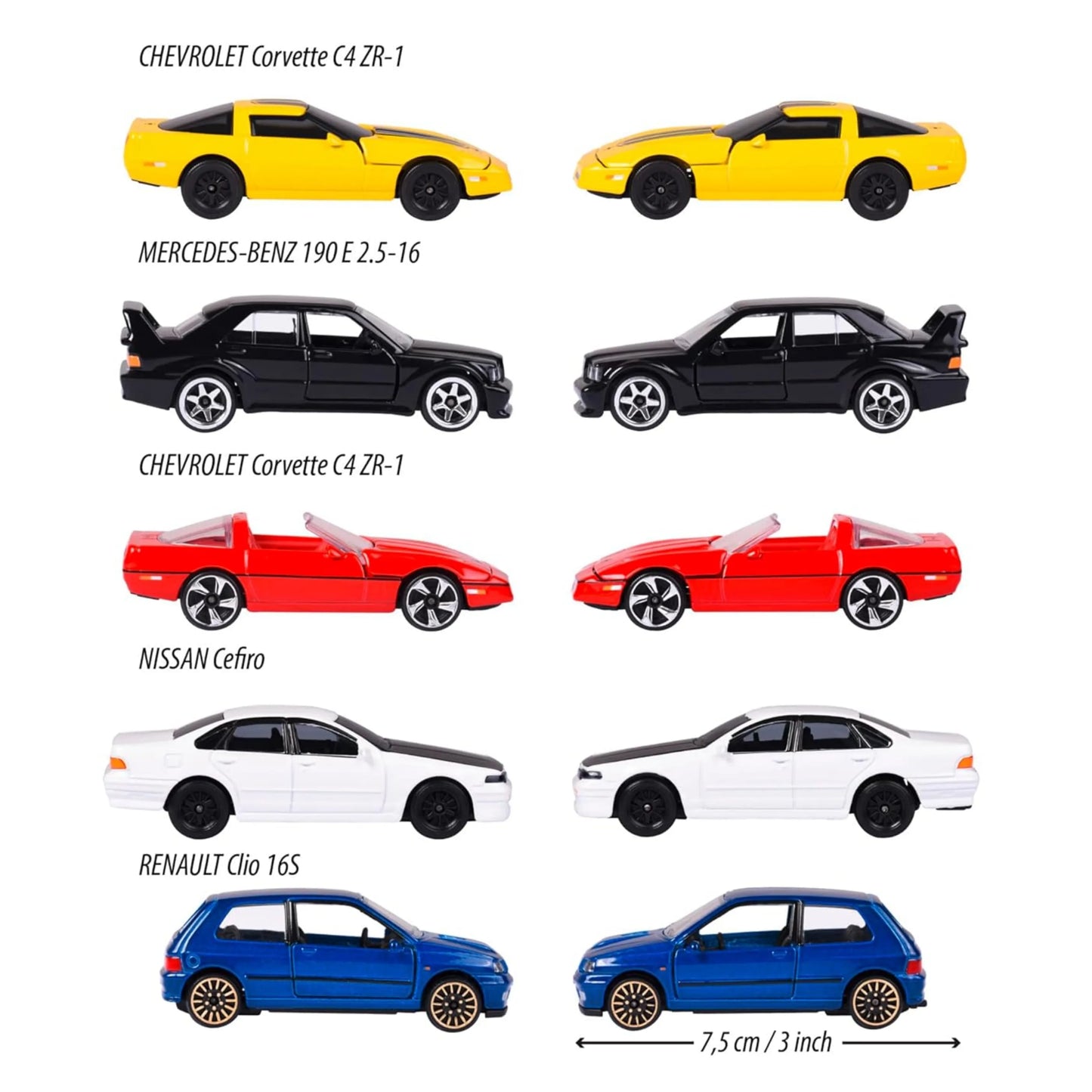 Majorette 5-Pack Diecast Cars: 90s Youngster Gift Pack