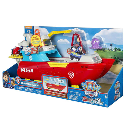 PAW Patrol Sea Patroller Transforming Rescue Boat Vehicle with Lights, Sounds & Ryder Figure