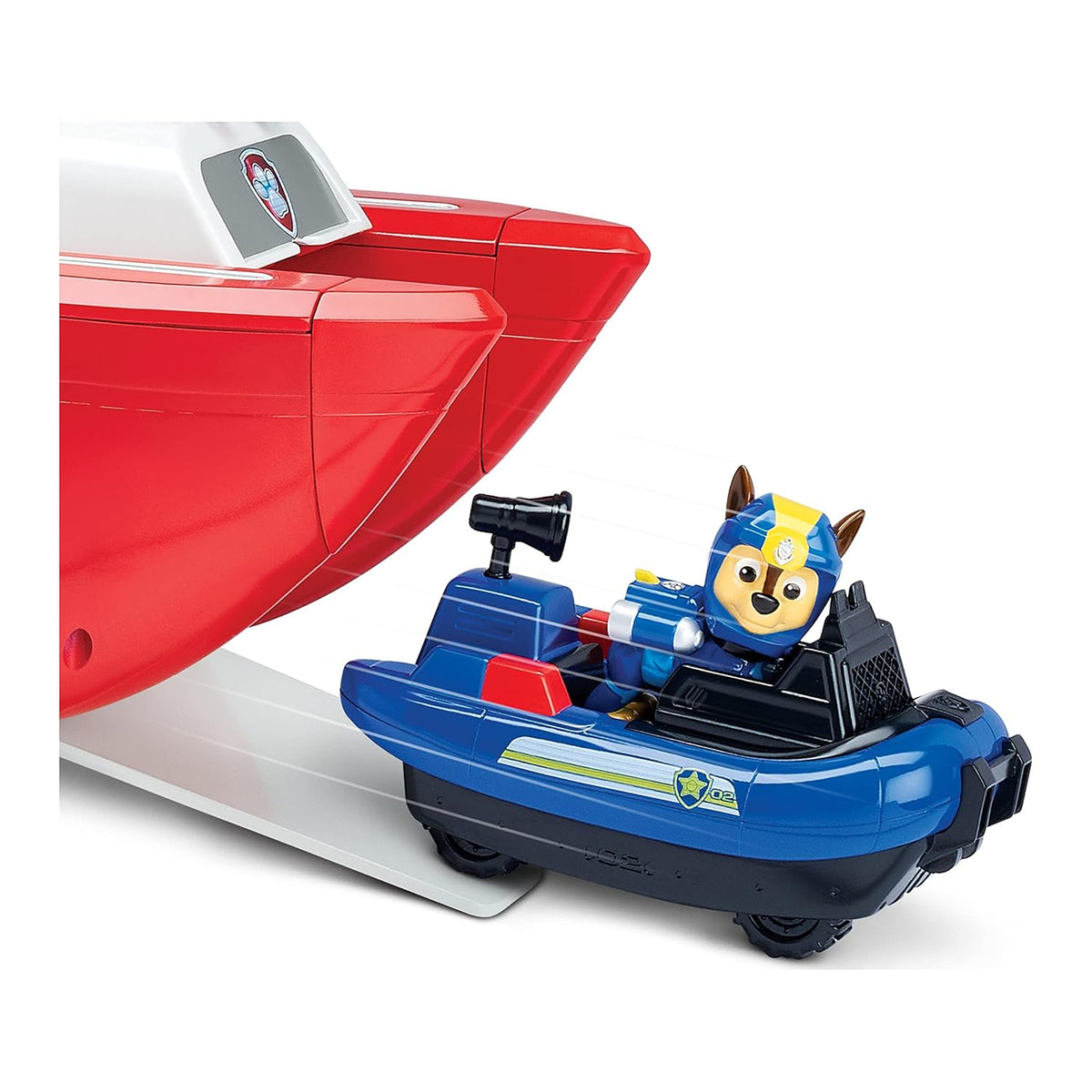 PAW Patrol Sea Patroller Transforming Rescue Boat Vehicle with Lights, Sounds & Ryder Figure
