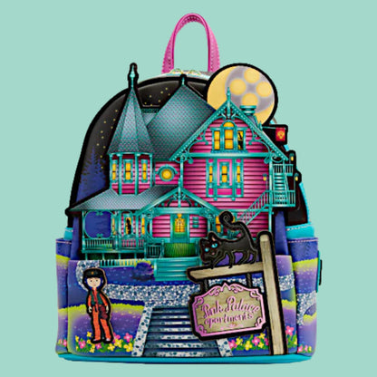 Loungefly Coraline Pink Palace Apartments Glow-in-the-Dark Mini Backpack