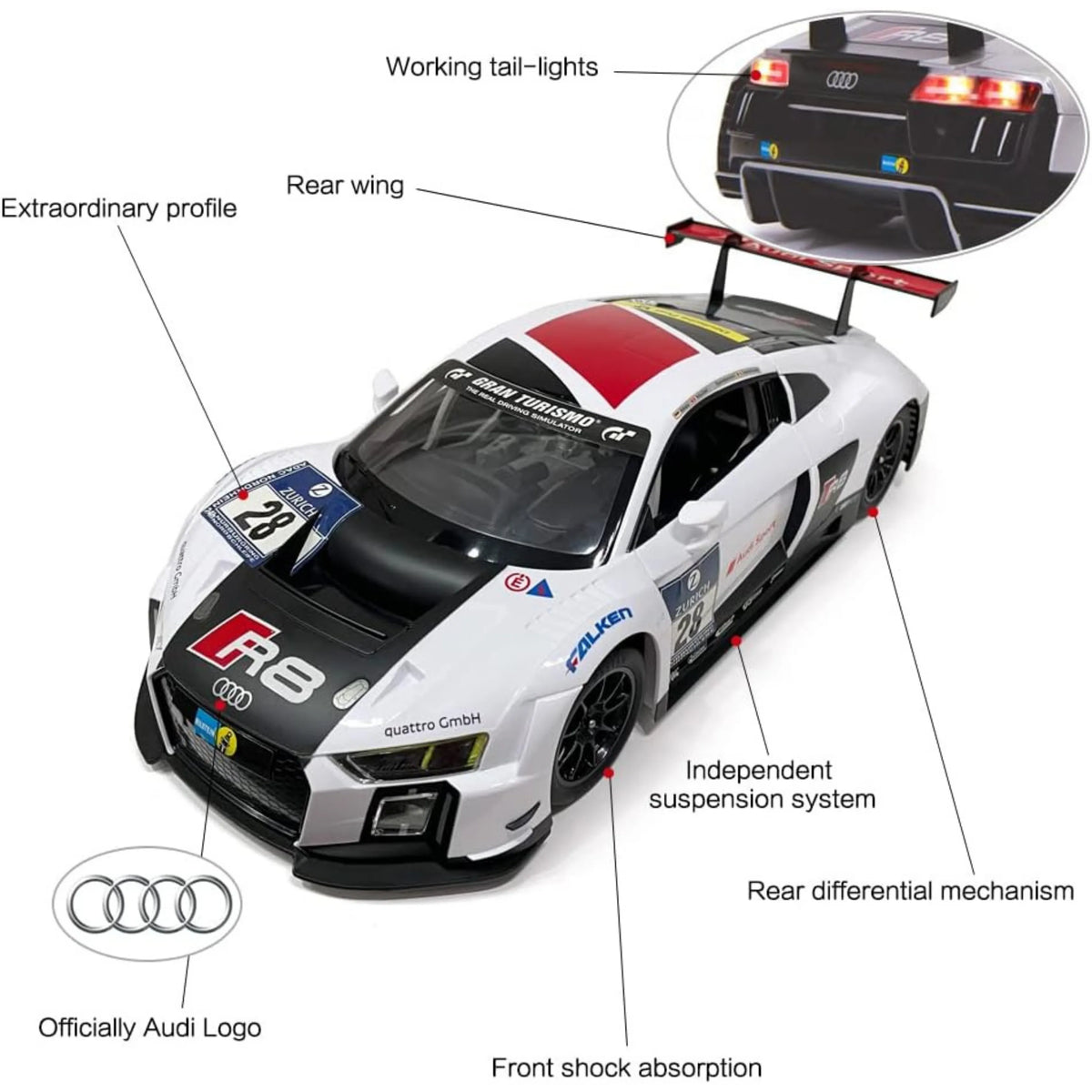 RASTAR 1/14 R/C Audi R8 LMS Remote Control Car