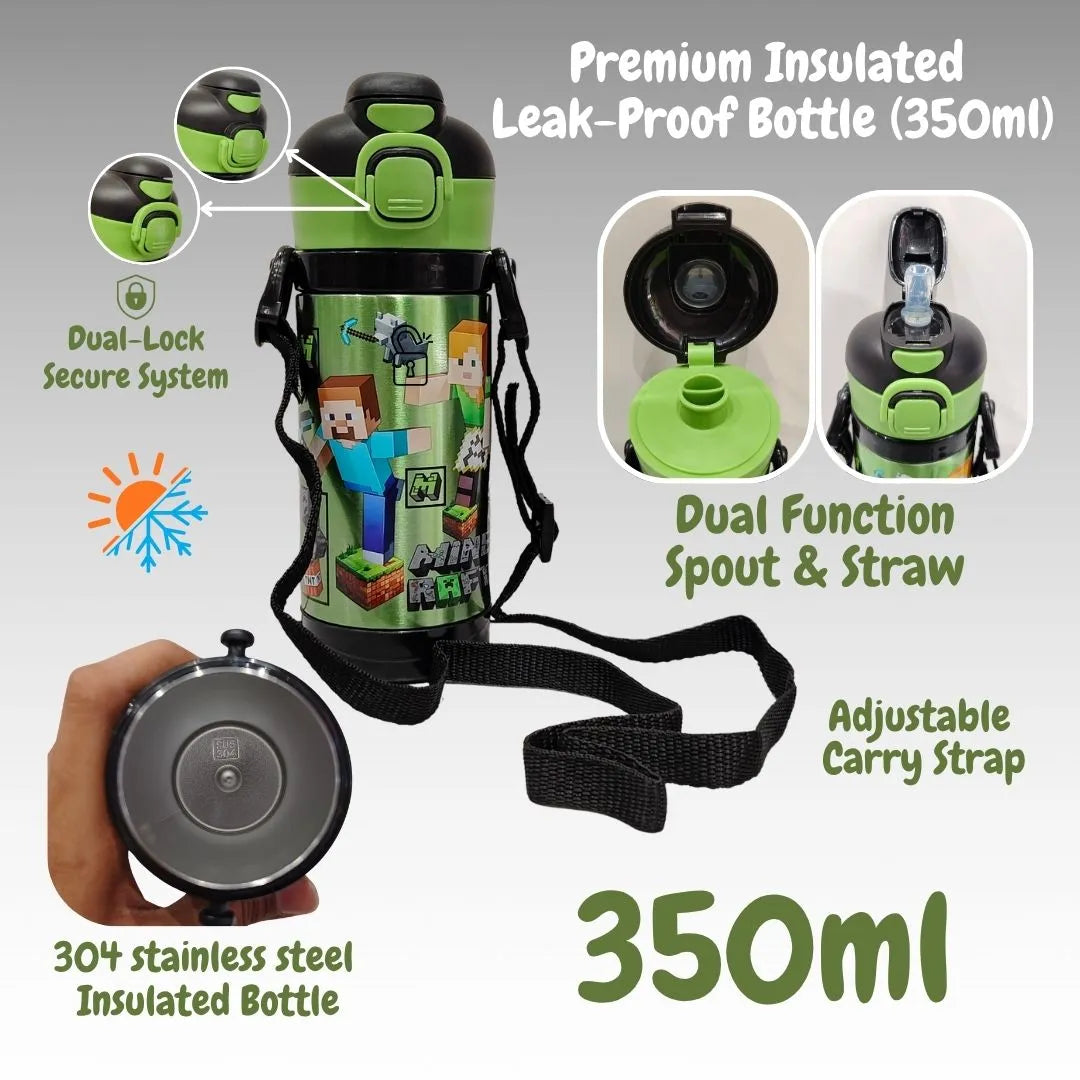 Premium Insulated Leak-Proof Kids Water Bottle (350ml)