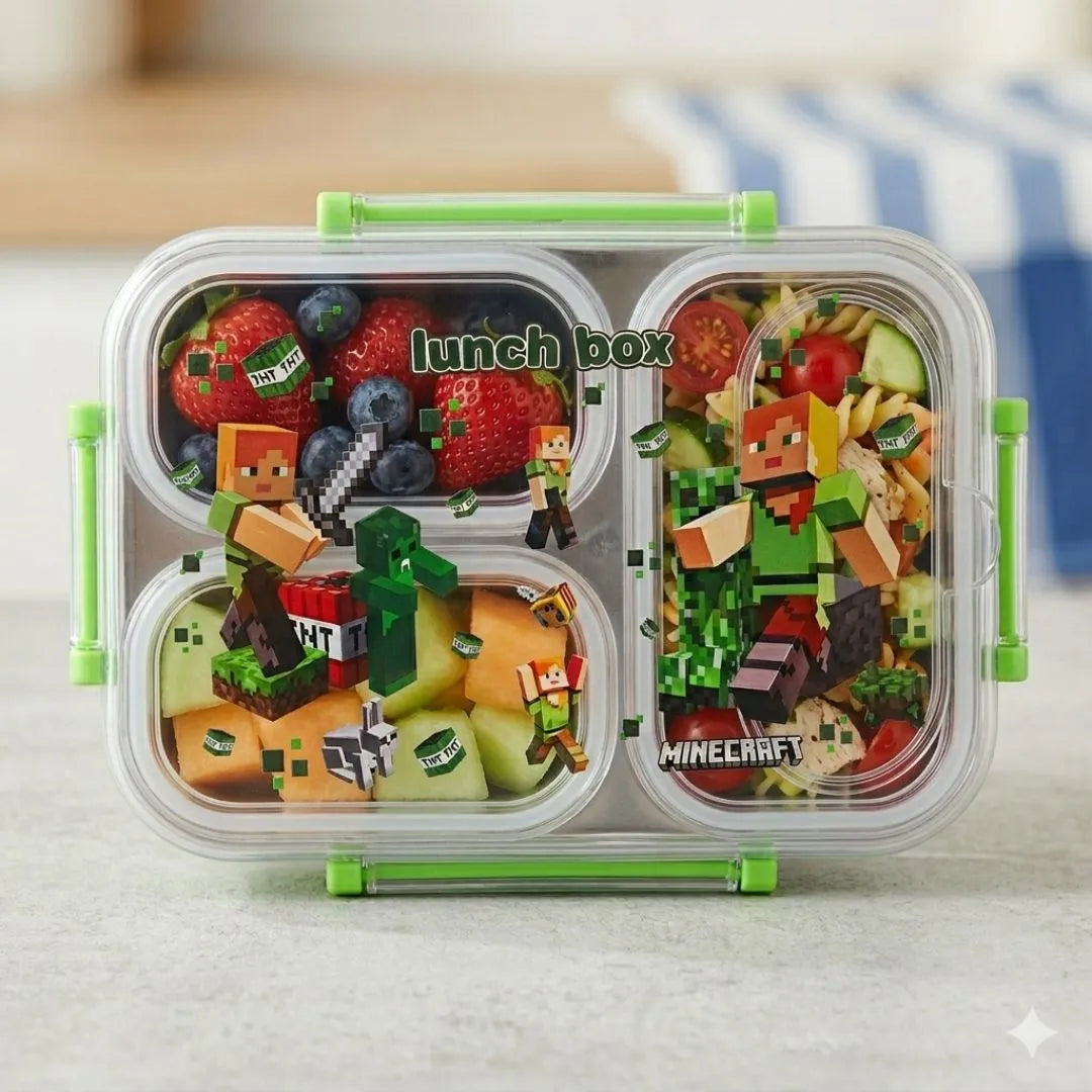 Kids 3-Compartment Stainless Steel Leak-Proof Bento Box