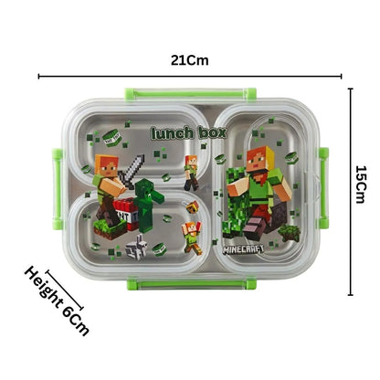 Kids 3-Compartment Stainless Steel Leak-Proof Bento Box