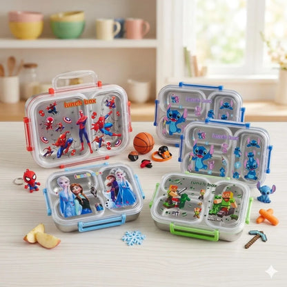 Kids 3-Compartment Stainless Steel Leak-Proof Bento Box