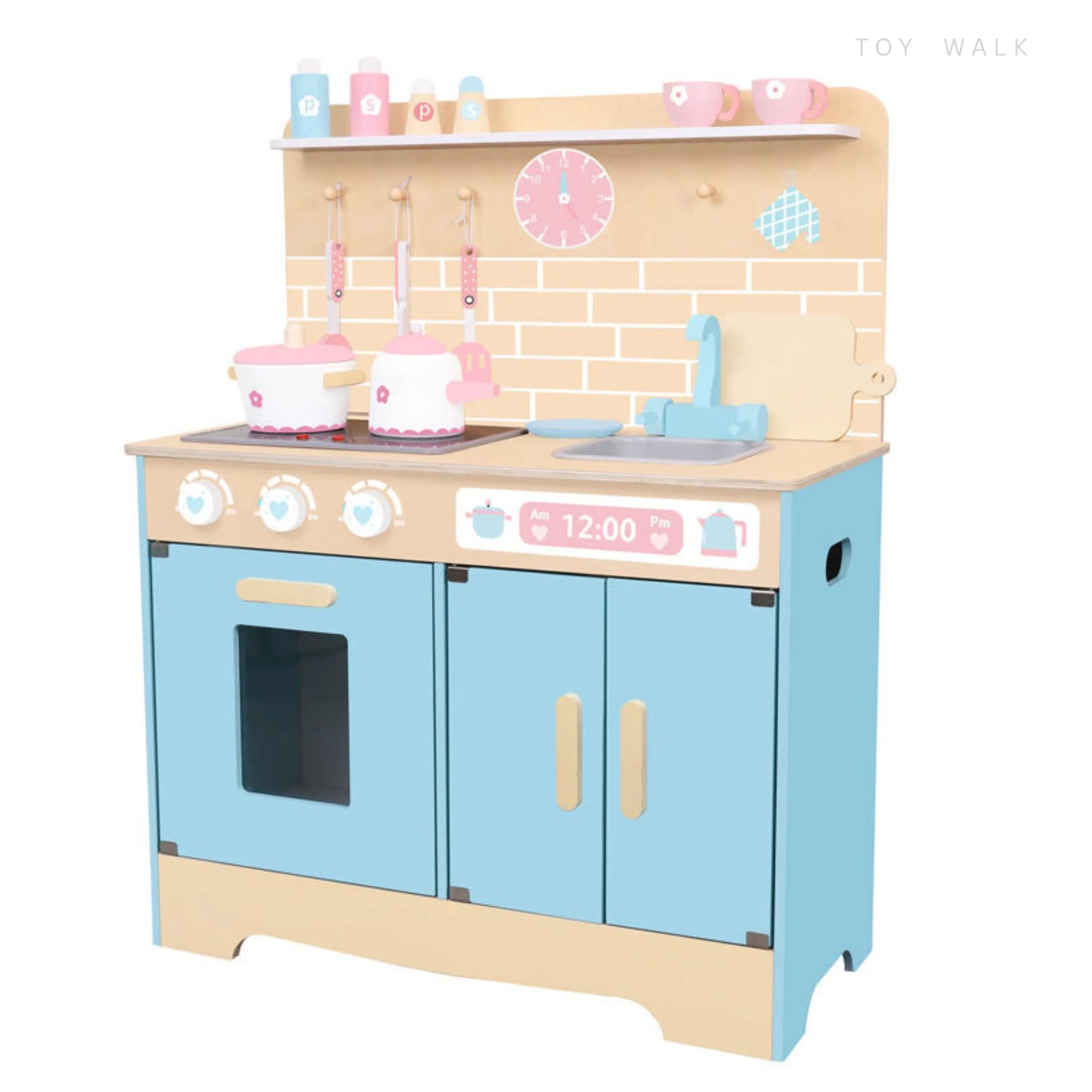 Pastel Chef Wooden Kitchen Play Set – Complete Cooking Station with Accessories