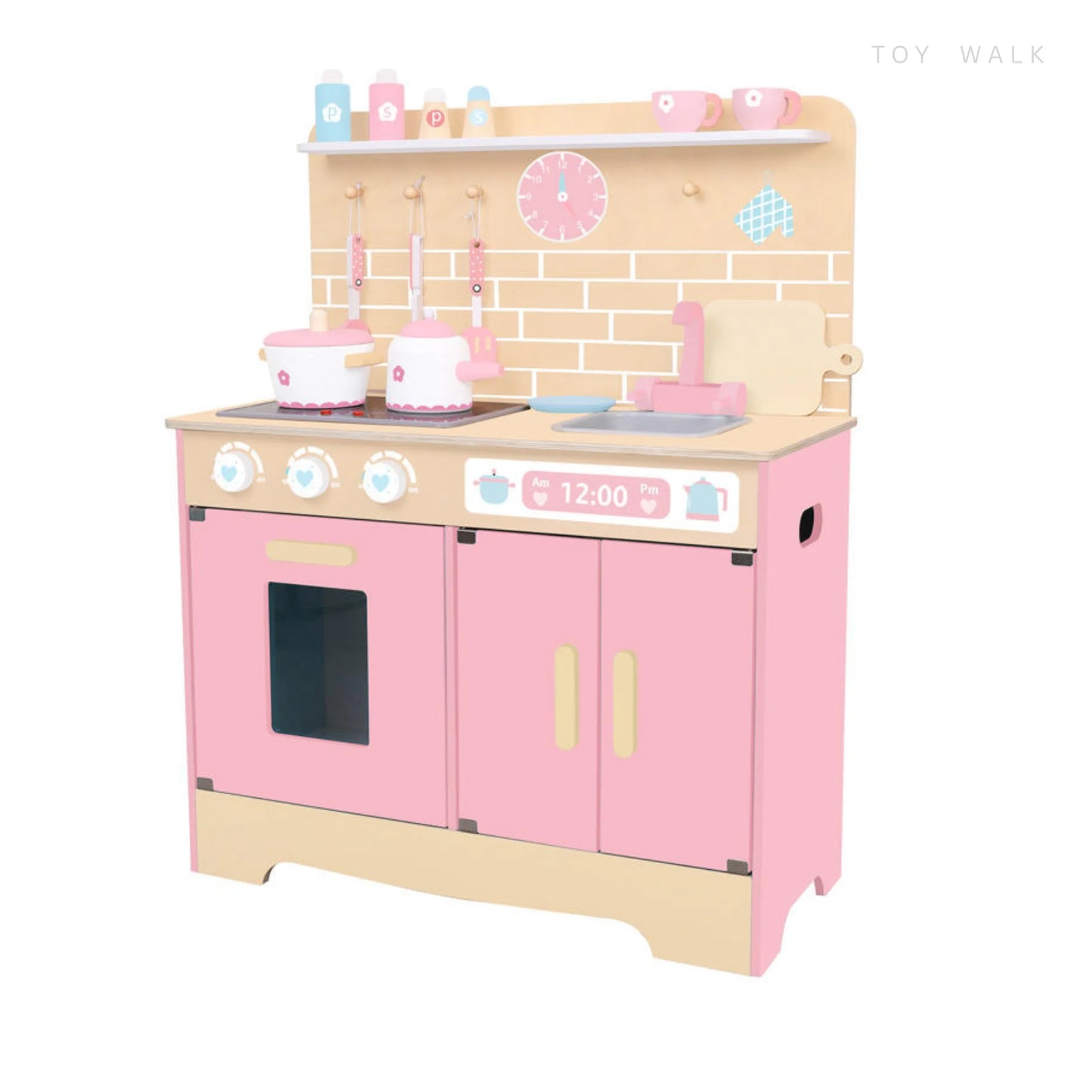 Pastel Chef Wooden Kitchen Play Set – Complete Cooking Station with Accessories