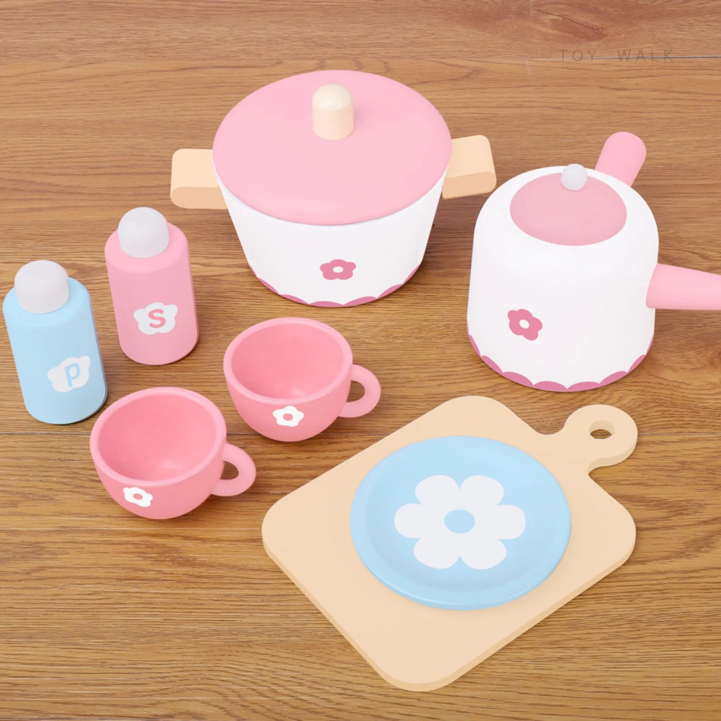 Pastel Chef Wooden Kitchen Play Set – Complete Cooking Station with Accessories