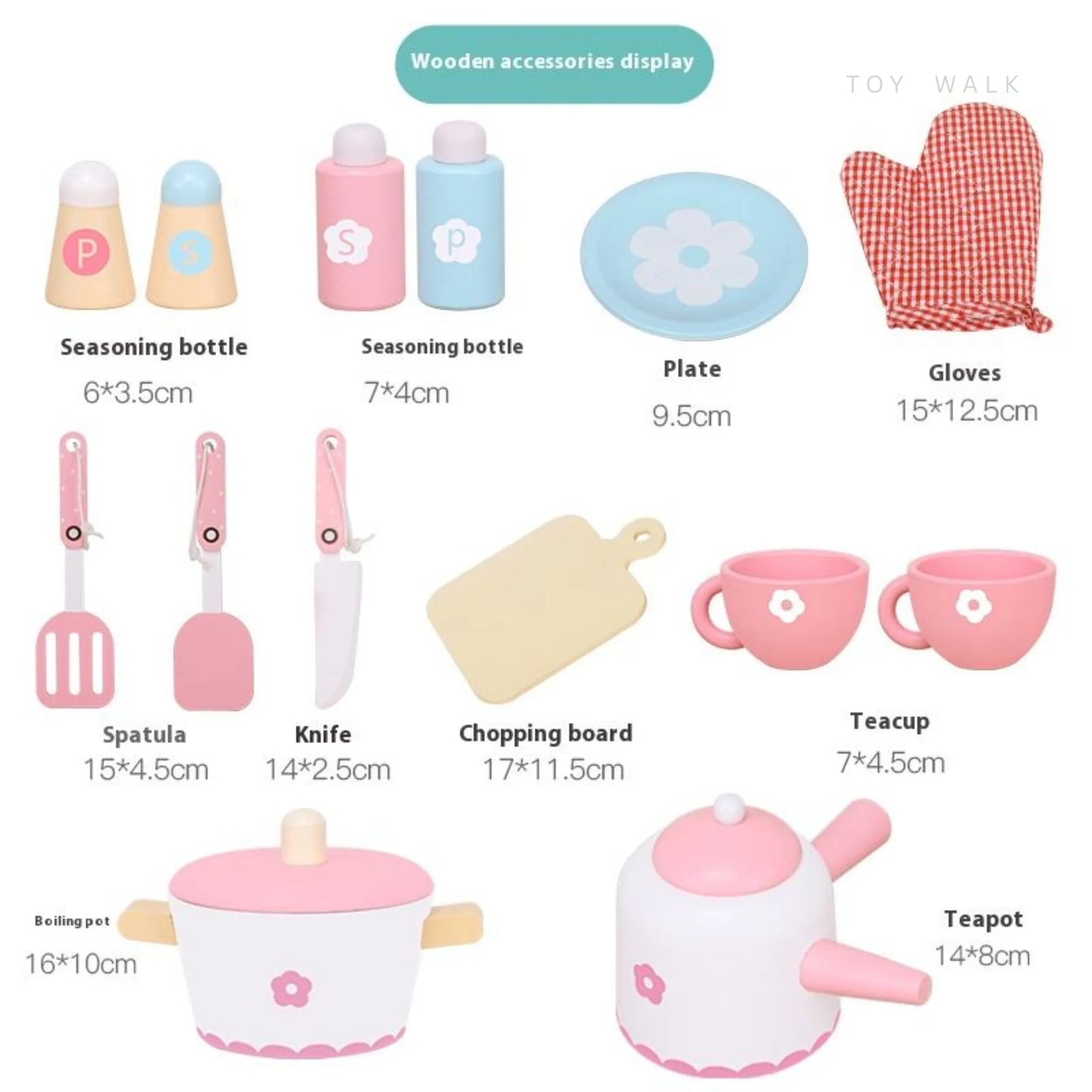 Pastel Chef Wooden Kitchen Play Set – Complete Cooking Station with Accessories