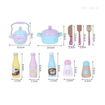 Deluxe Pastel Wooden Kitchen Set – Combo Cooking, Baking & Laundry Station