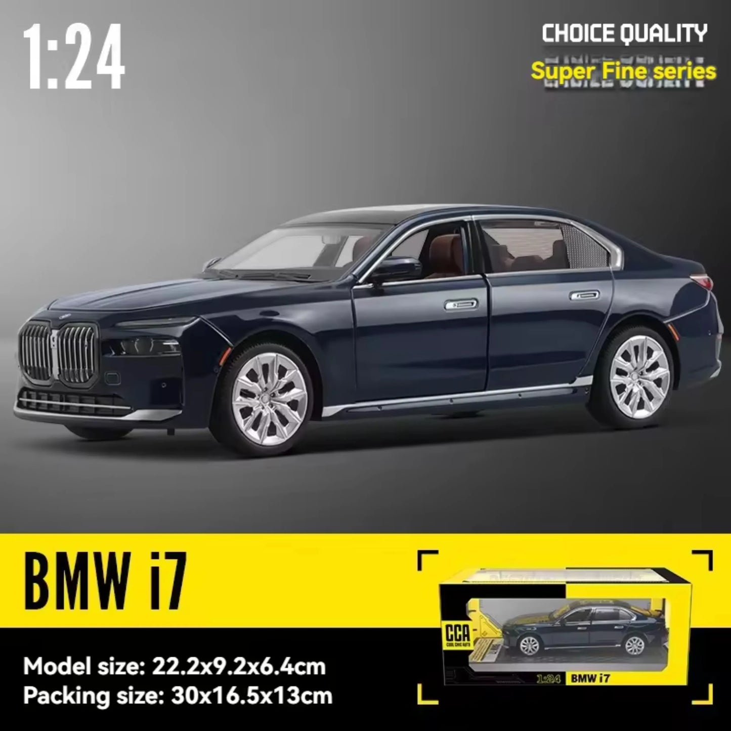 CCA 1:24 Scale BMW i7 Diecast Model Car