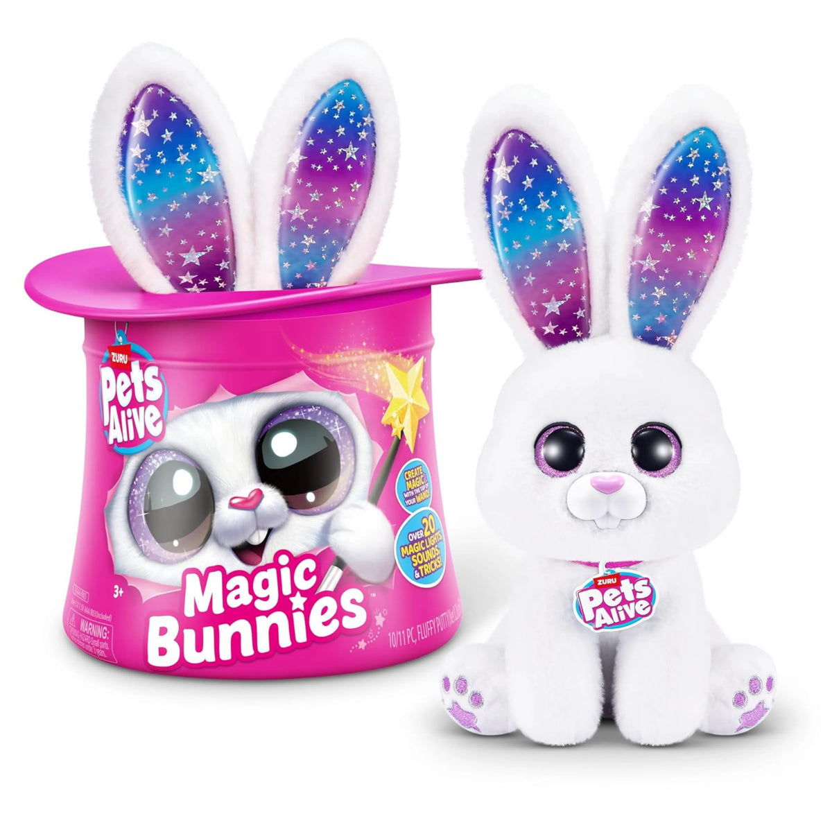 ZURU Pets Alive Magic Bunnies Interactive Plush in Magic Top Hat