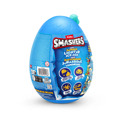 ZURU Smashers Mini Jurassic Light Up Ice Age Dino Mystery Egg with Slime & Compound