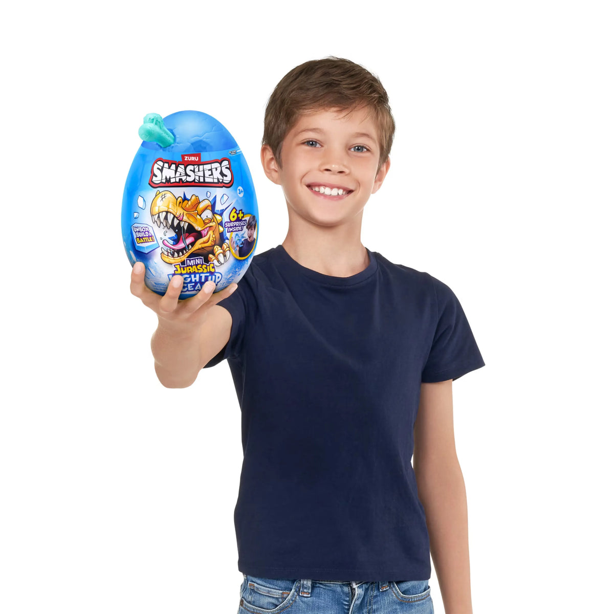 ZURU Smashers Mini Jurassic Light Up Ice Age Dino Mystery Egg with Slime & Compound