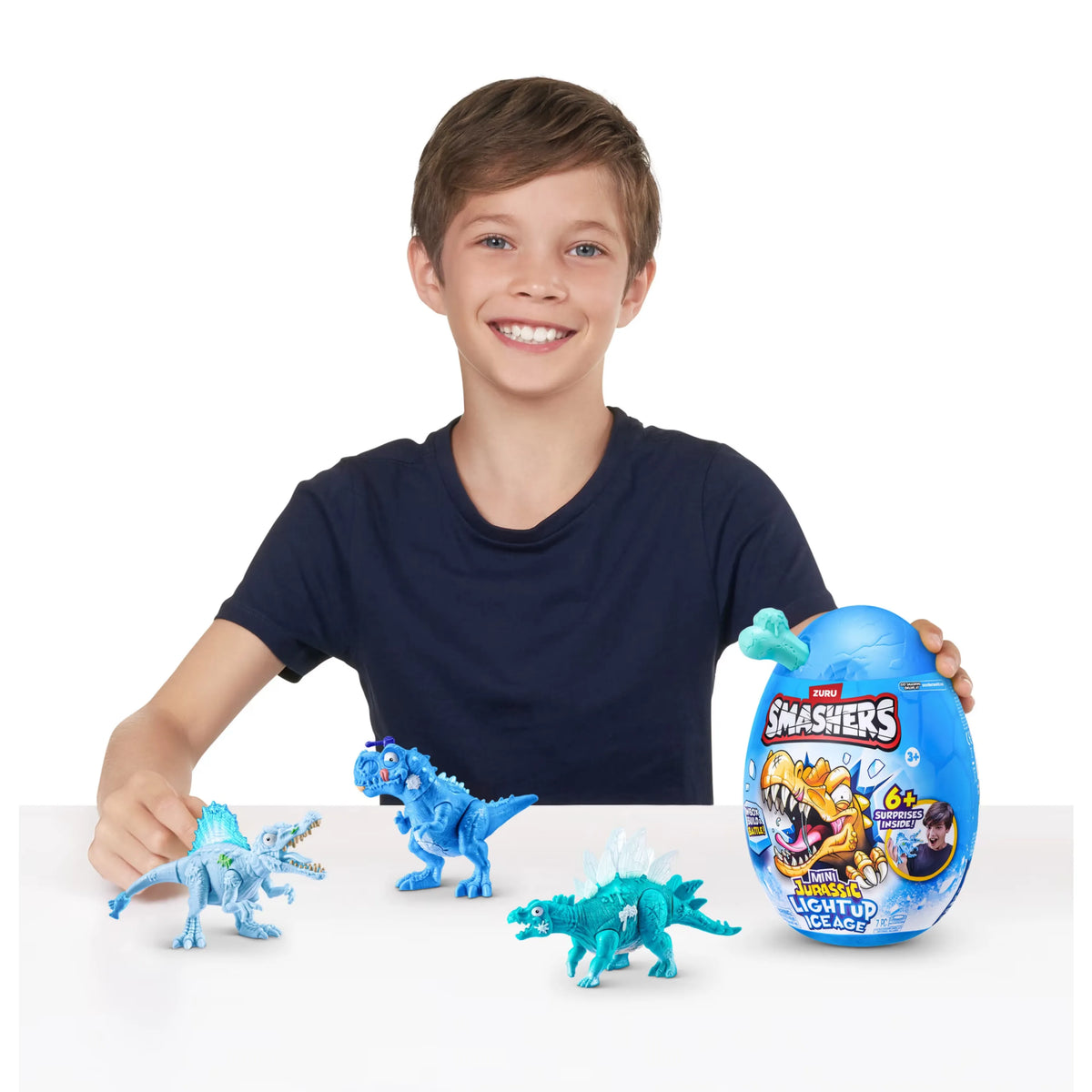 ZURU Smashers Mini Jurassic Light Up Ice Age Dino Mystery Egg with Slime & Compound