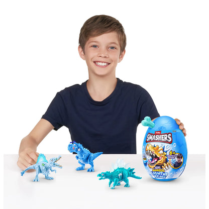 ZURU Smashers Mini Jurassic Light Up Ice Age Dino Mystery Egg with Slime & Compound
