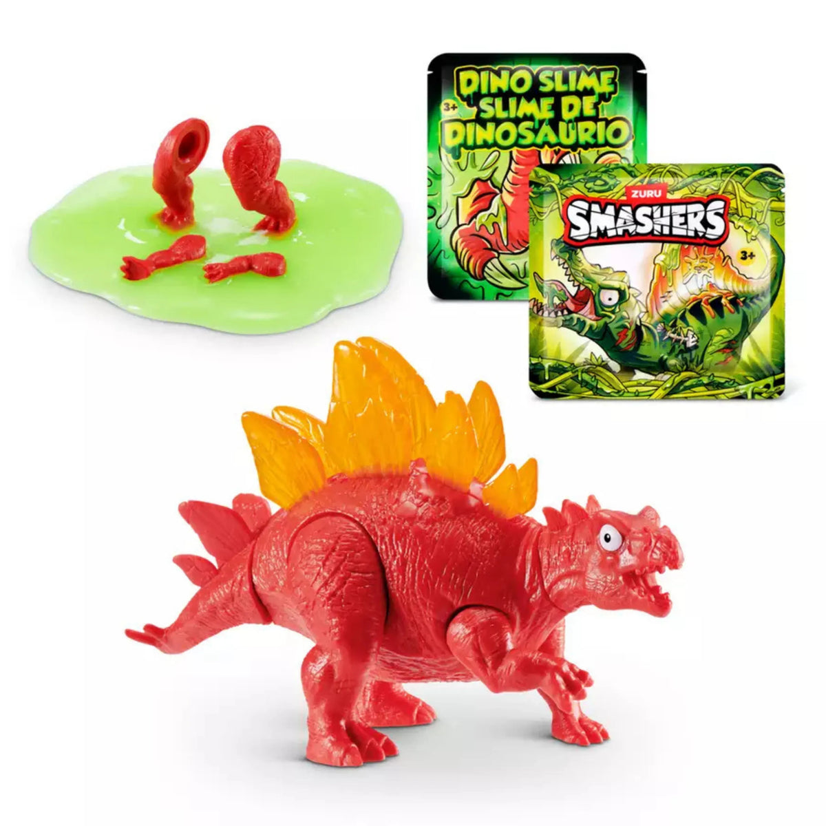 ZURU Smashers Mini Jurassic Light Up Dino Mystery Egg with Slime & Light-Up Action Figure