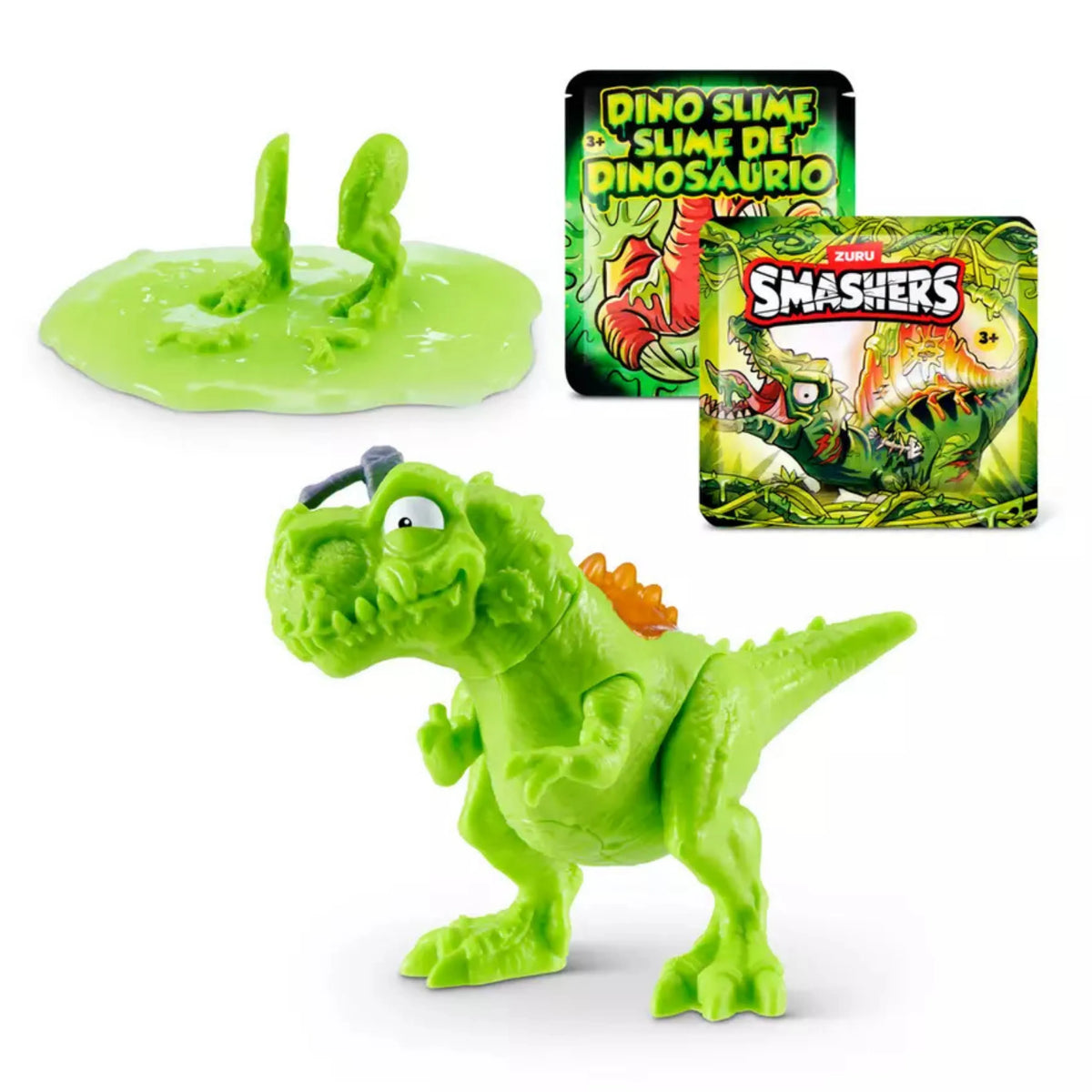 ZURU Smashers Mini Jurassic Light Up Dino Mystery Egg with Slime & Light-Up Action Figure