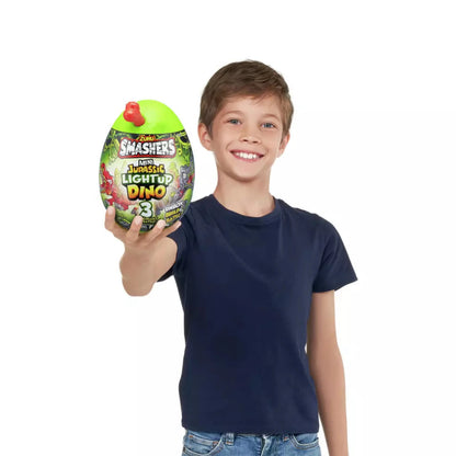 ZURU Smashers Mini Jurassic Light Up Dino Mystery Egg with Slime & Light-Up Action Figure