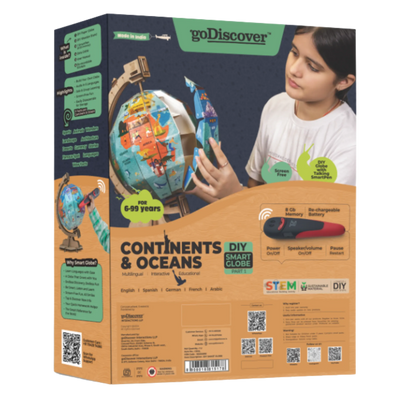 GoDiscover Smart DIY Glode Continents & Oceans