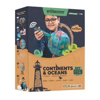 GoDiscover Smart DIY Glode Continents & Oceans