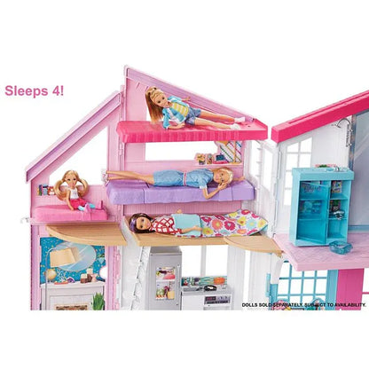 Barbie Malibu House, Fold & Store Barbie Playset, Imaginative Pretend Play Toy for Kids, 3Y+, Multicolour