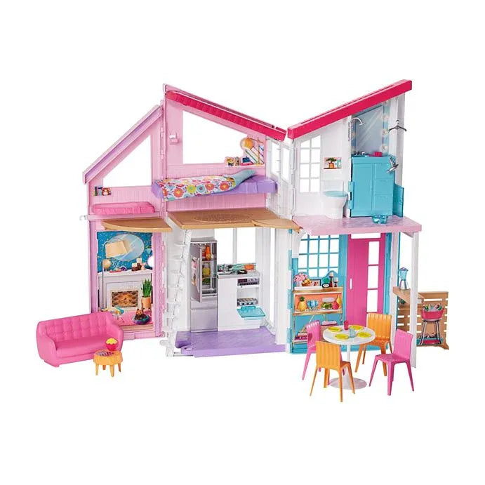 Barbie Malibu House, Fold & Store Barbie Playset, Imaginative Pretend Play Toy for Kids, 3Y+, Multicolour