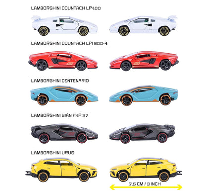 Majorette 5-Pack Diecast Cars: Lamborghini Edition Gift Pack