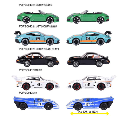 Majorette 5-Pack Diecast Cars: Porsche Legends Gift Pack