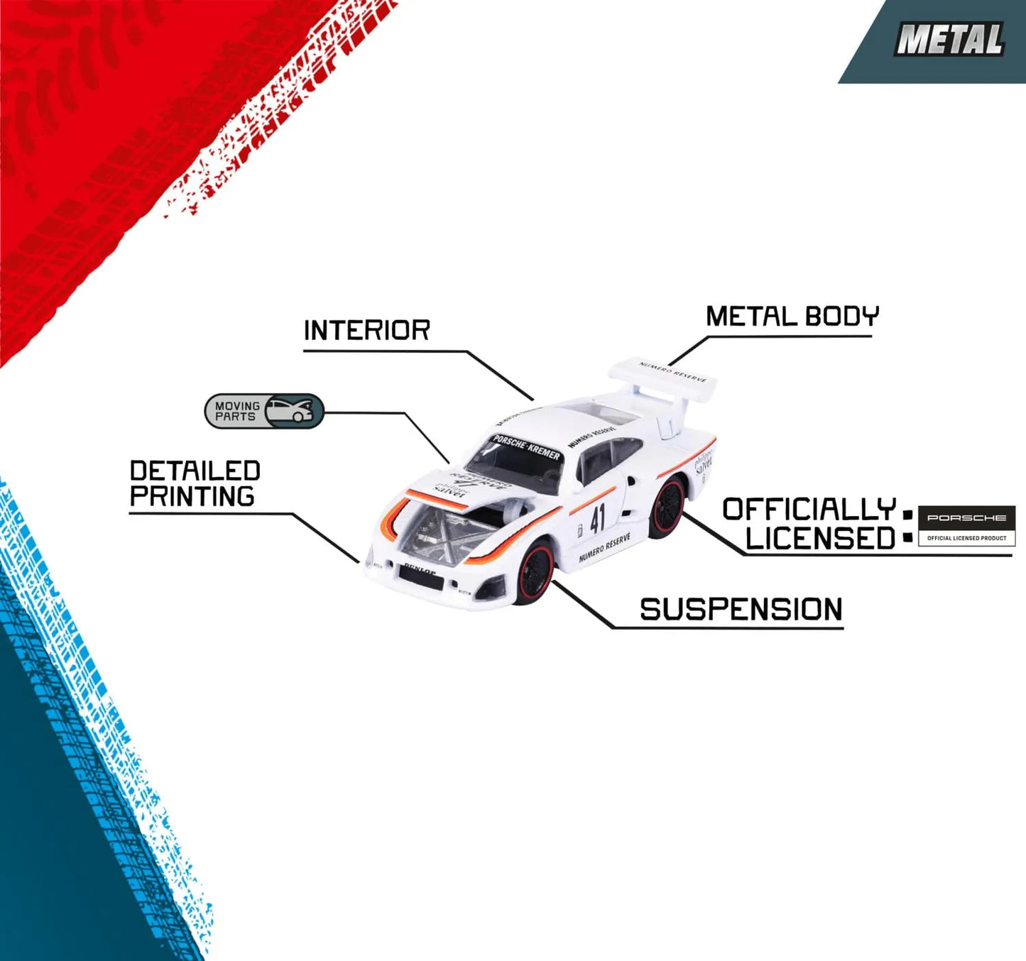 Majorette 5-Pack Diecast Cars: Porsche Legends Gift Pack