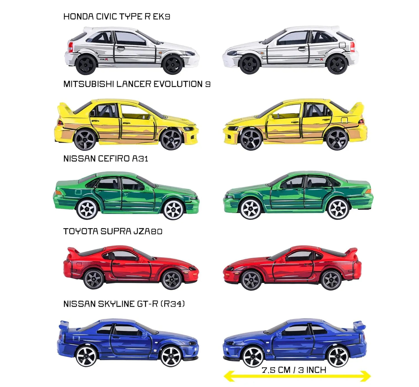 Majorette 5-Pack Diecast Cars: JDM Legends Gift Pack