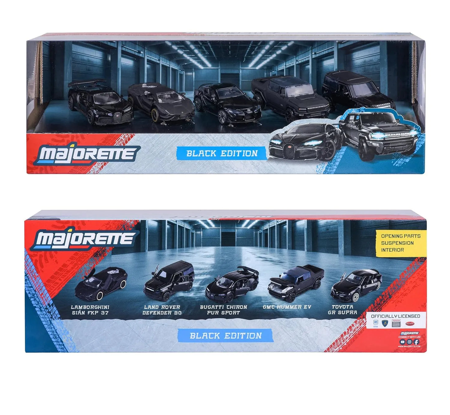 Majorette 5-Pack Diecast Cars: Black Edition Gift Pack