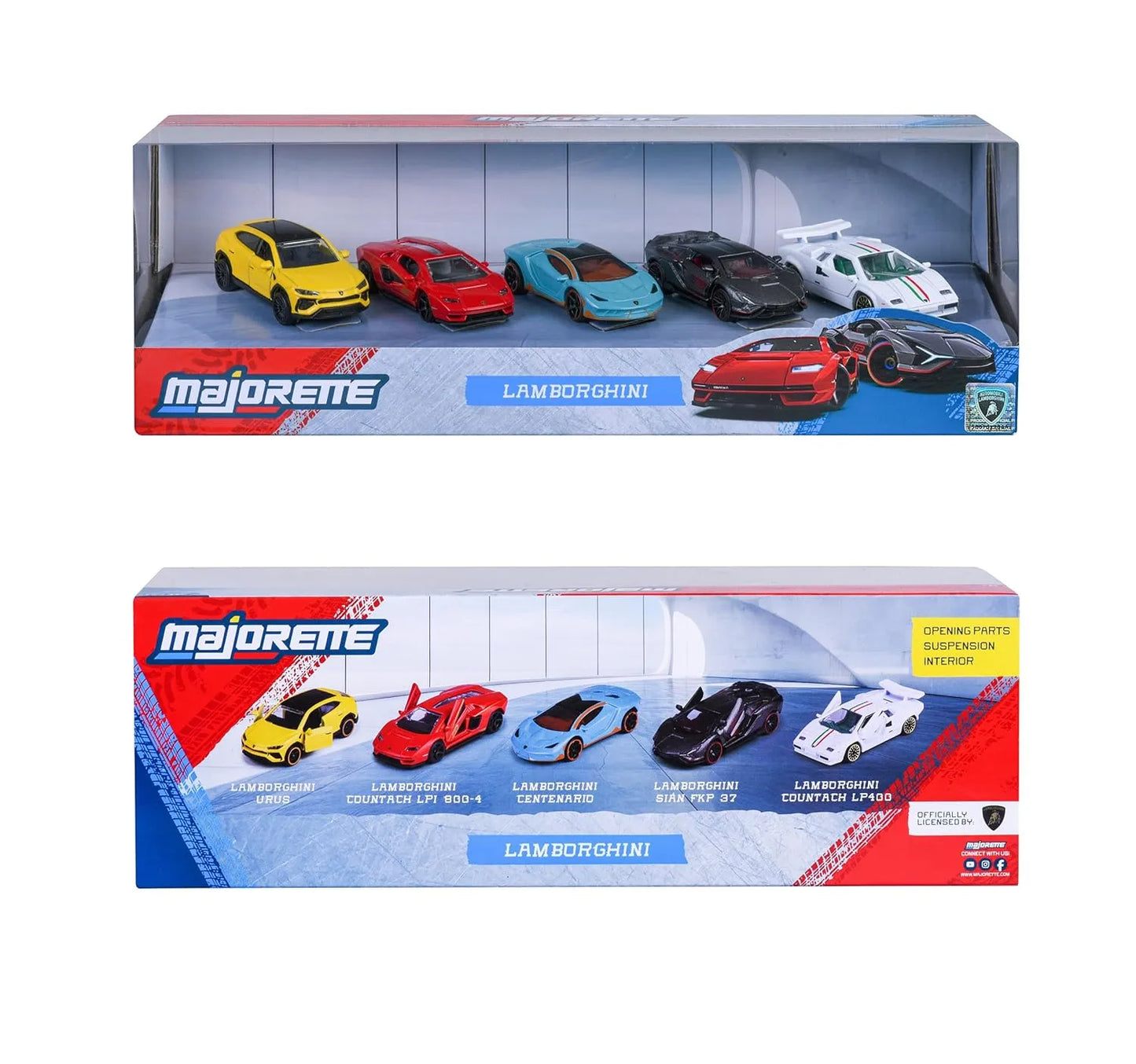 Majorette 5-Pack Diecast Cars: Lamborghini Edition Gift Pack